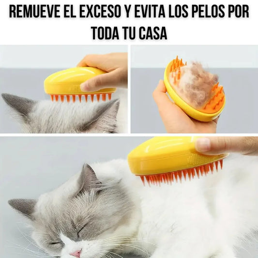 Cepillo Vaporizador 3 En 1 Para Mascotas