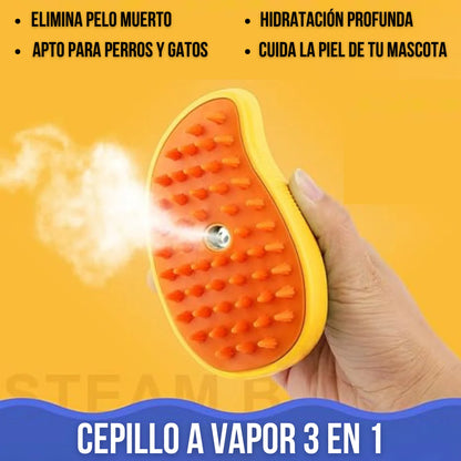 Cepillo Vaporizador 3 En 1 Para Mascotas
