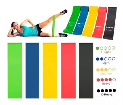 BANDAS ELASTICAS DE EJERCICIO X5