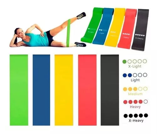 BANDAS ELASTICAS DE EJERCICIO X5